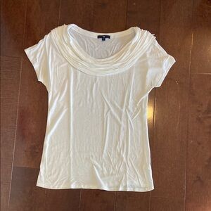 White Cowl Neck Women's Top